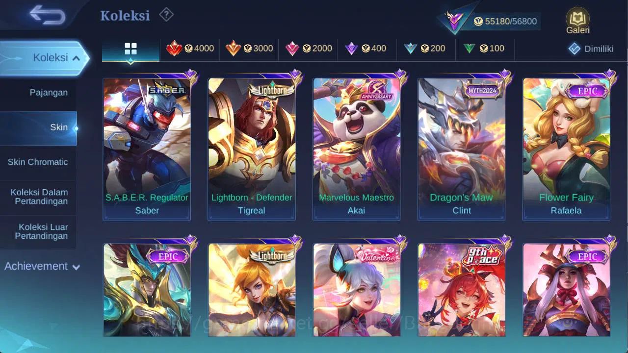 Mobile Legends: Bang Bang Accounts Others hero 131 skin 250+ aspirant LAYLA, valentine fanny, venom GS, dragon ling, saber 4