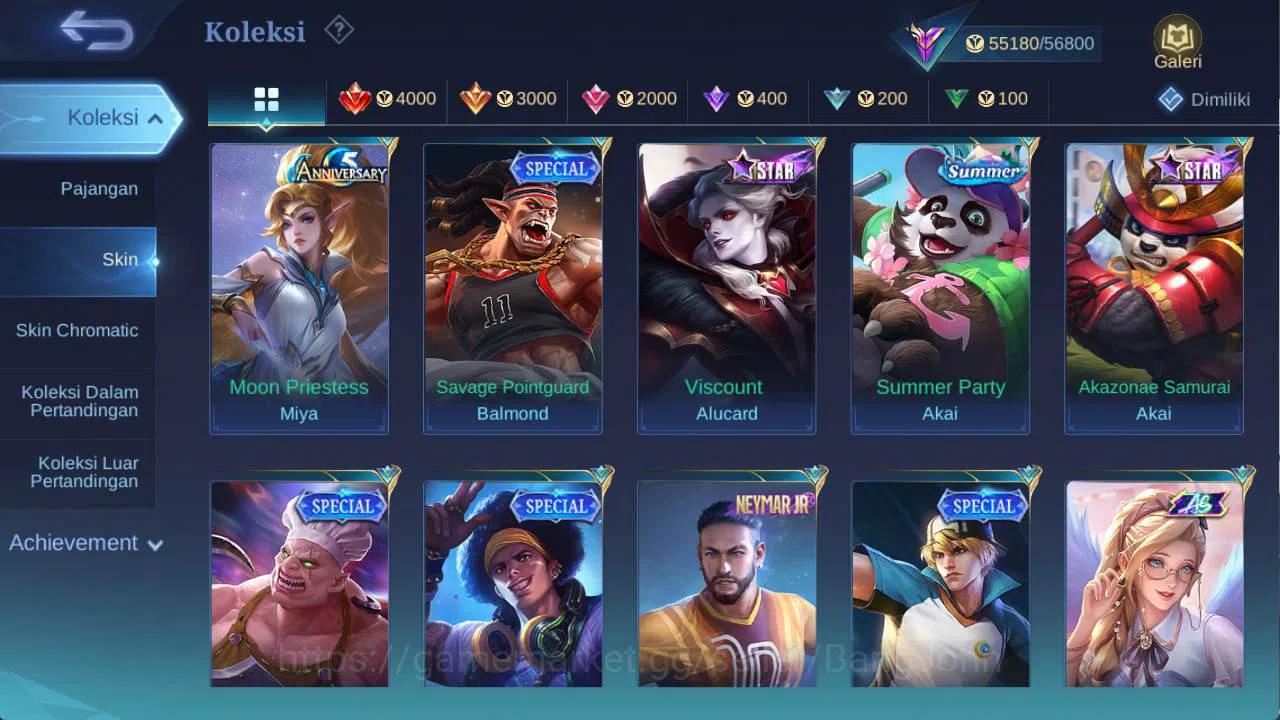 Mobile Legends: Bang Bang Accounts Others hero 131 skin 250+ aspirant LAYLA, valentine fanny, venom GS, dragon ling, saber 7