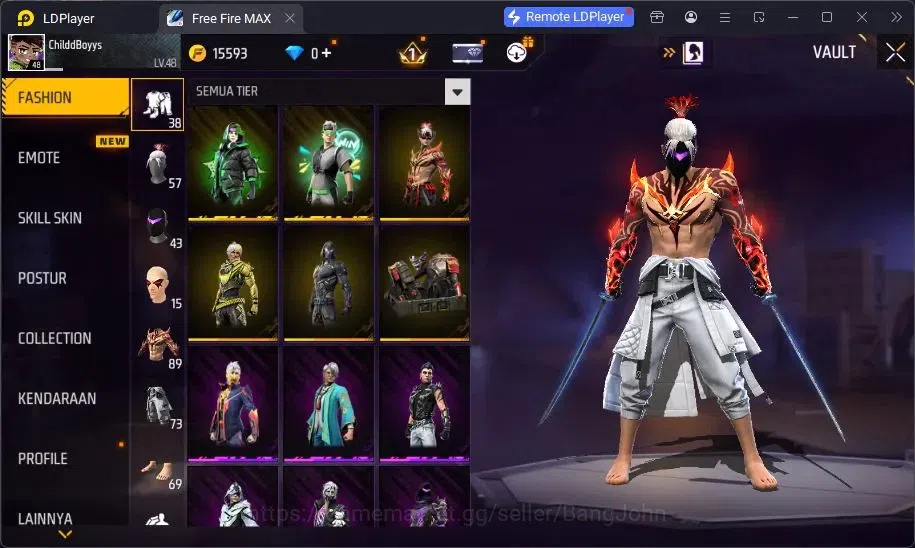 Free Fire Accounts Indonesia | Evo AN94 Evil Howler Lv7 | Kaki Nyeker image 16