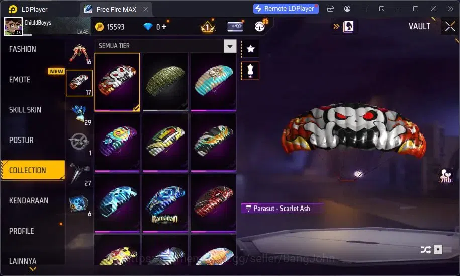 Free Fire Accounts Indonesia | Evo AN94 Evil Howler Lv7 | Kaki Nyeker image 7