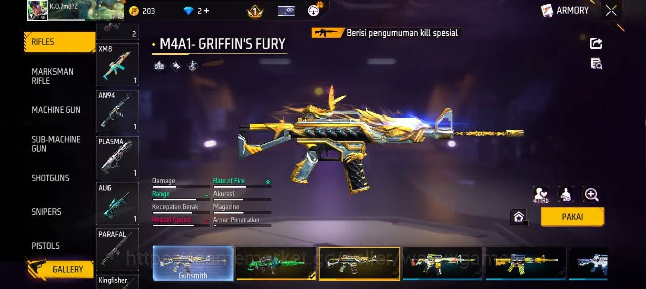 Free Fire Accounts Indonesia | AKUN LVL 48 VAULT 45 EMOTE 5 TAS 11 WEAPON 59 | W823 3