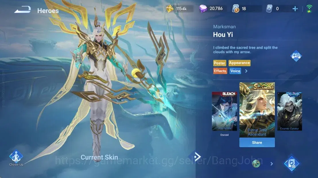 Honor of Kings Accounts Global | 112H 265S |MYTHIC Mulan|Saint Seiya Dharm image 8