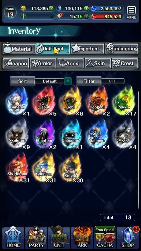Last Cloudia Accounts Low-End GLOBAL|Rank 19|100k Crystal|Collab(Goddess Tilith,Fire God Vargas)+(Goddess Lilaha,PoGT 10