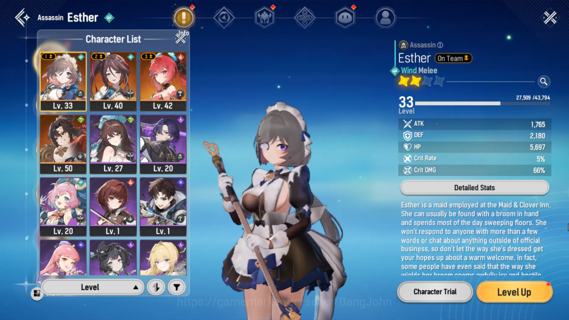 Mongil:Star Dive Accounts Global | Lv 36 Mid Game | 4 SSR (Esther, Flare, Ji image 2