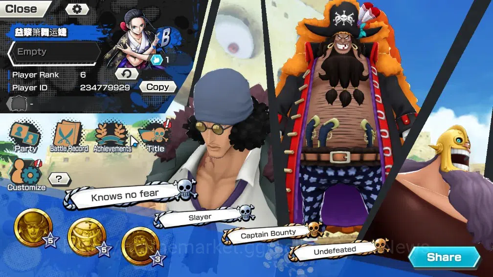 One Piece Bounty Rush Accounts Global|4 EX|BMO Kaido,BP Kuzan,TFE Emperor Teach,G image 2