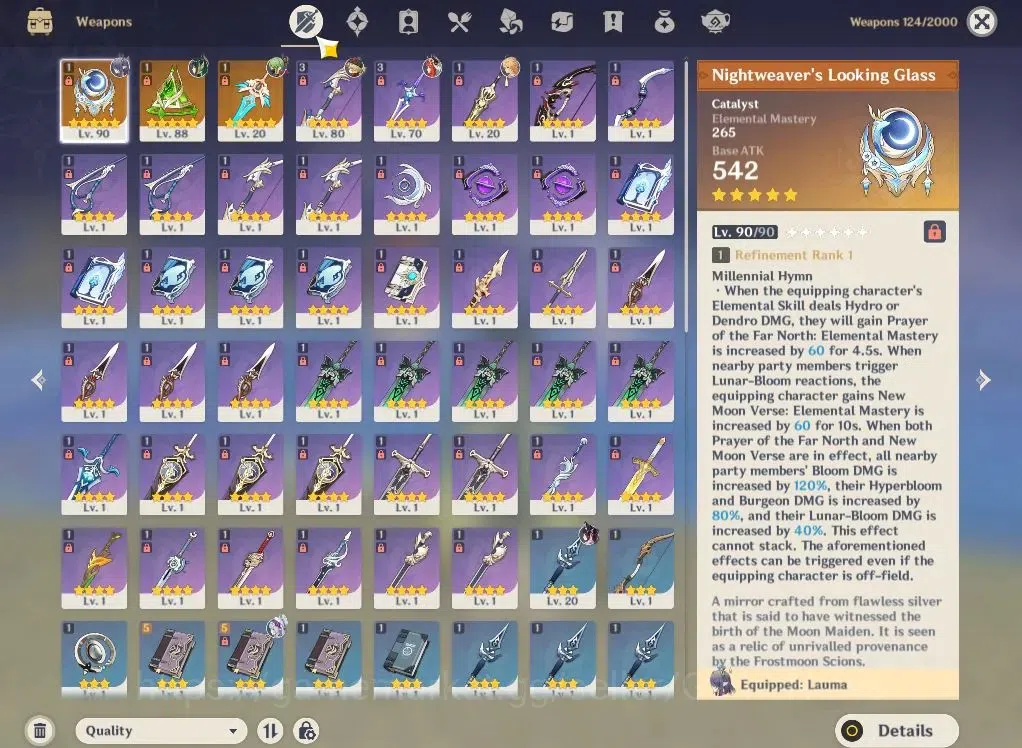 Genshin Impact Accounts Asia|AR55|3Limited+3(*5WEaPon)|NeferC3+sign,Lauma+ image 7