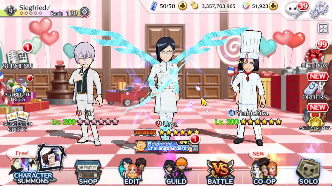 Bleach: Brave Souls Mid-Tier [GLOBAL]51k Orb|Uryu TYBW26,Rukia 10th Anniv,Nelli image 1