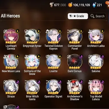 Epic Seven Accounts High-End Global Unverif|16 ML(LHC,Straze,NMLuna,Lisette,Salome,Etc.)|PoH+Bless ON|Theater Available|2