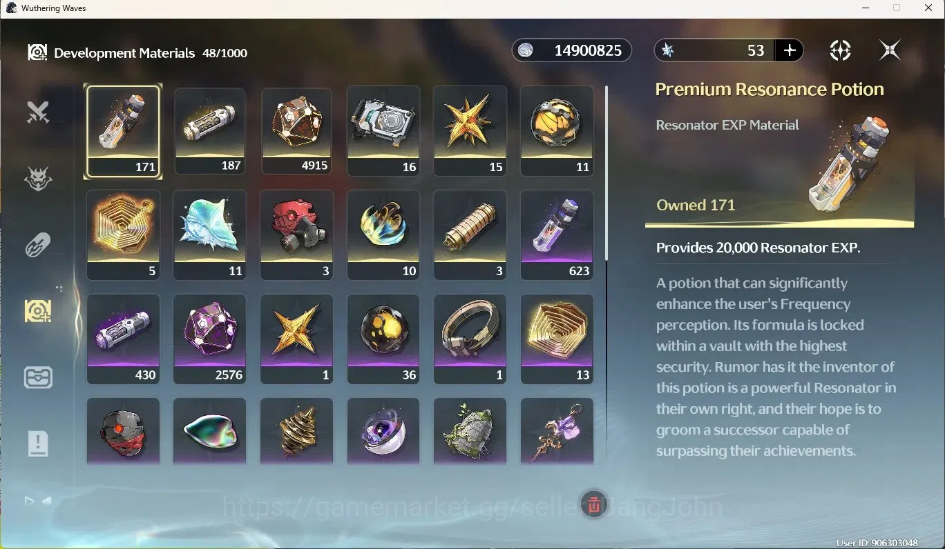 Wuthering Waves Accounts Others SEA|UL 51|Rank 6|7 Char Limited [Augusta,Phrolova]+Sign,Galbrena,Etc|Denia's Weapon|Mc Male 12