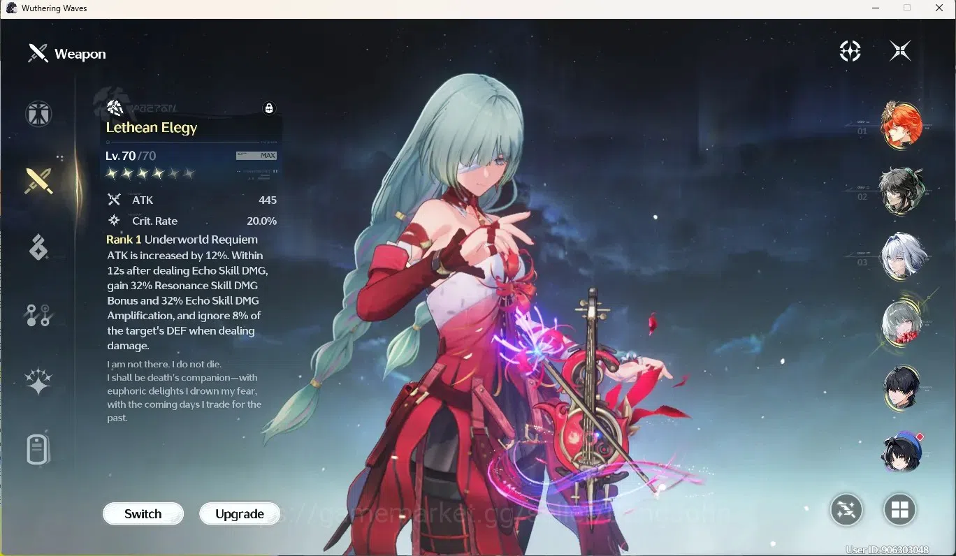 Wuthering Waves Accounts Others SEA|UL 51|Rank 6|7 Char Limited [Augusta,Phrolova]+Sign,Galbrena,Etc|Denia's Weapon|Mc Male 5