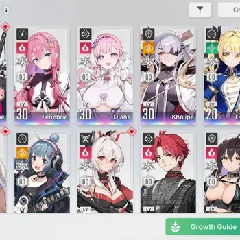 Chaos Zero Nightmare Accounts Global|Lv 30|6 SSR(Rossweisse,Tenebria,Diana,Tiphera,Khalipe,Kayron)|10 SR(ReiM6,MikaM1,Etc)|1