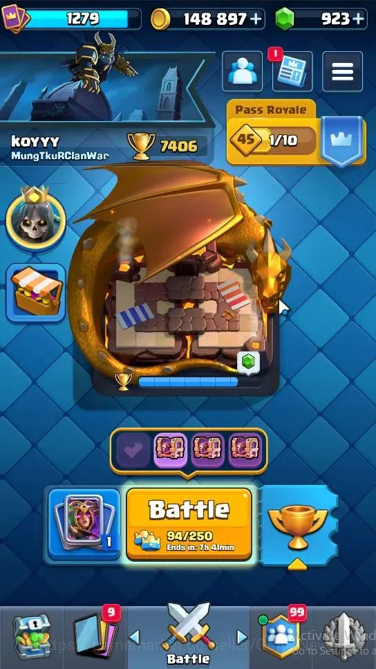 Clash Royale Accounts Lvl 1279|KTL 13|Trophy 7406|Card 118|Limited Skin| image 1