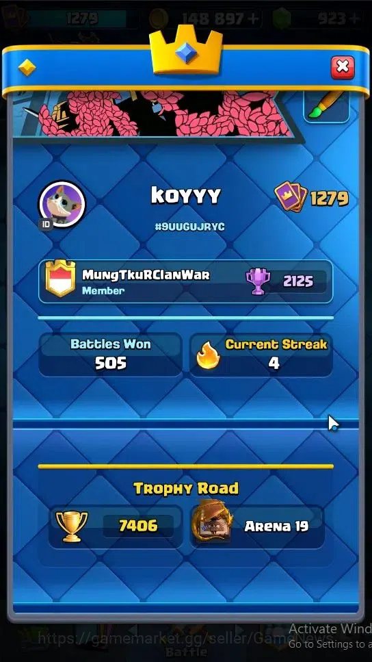 Clash Royale Accounts Lvl 1279|KTL 13|Trophy 7406|Card 118|Limited Skin| image 2