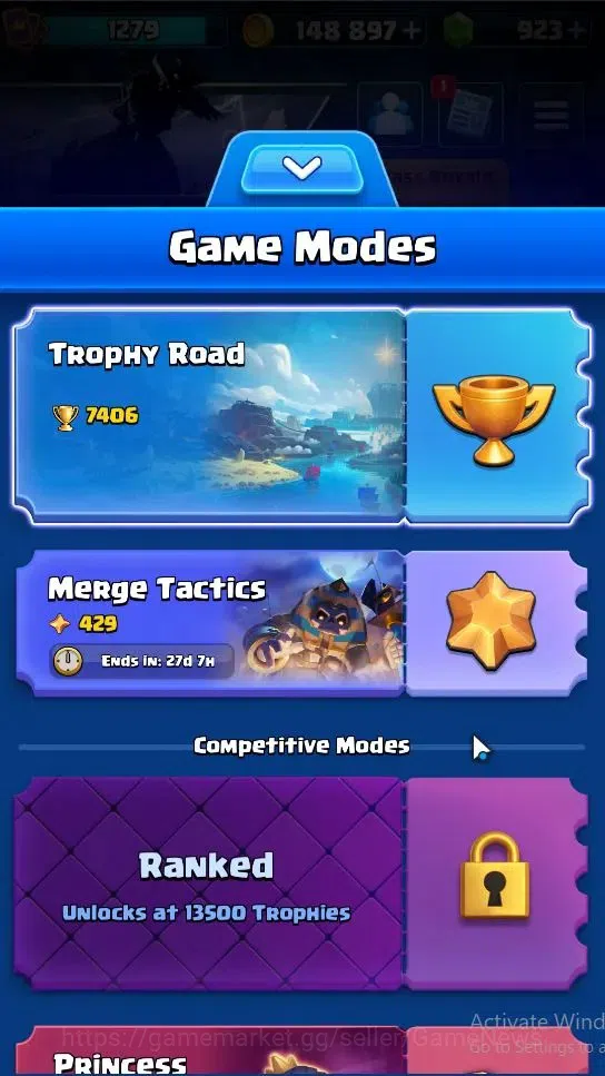 Clash Royale Accounts Lvl 1279|KTL 13|Trophy 7406|Card 118|Limited Skin| image 3