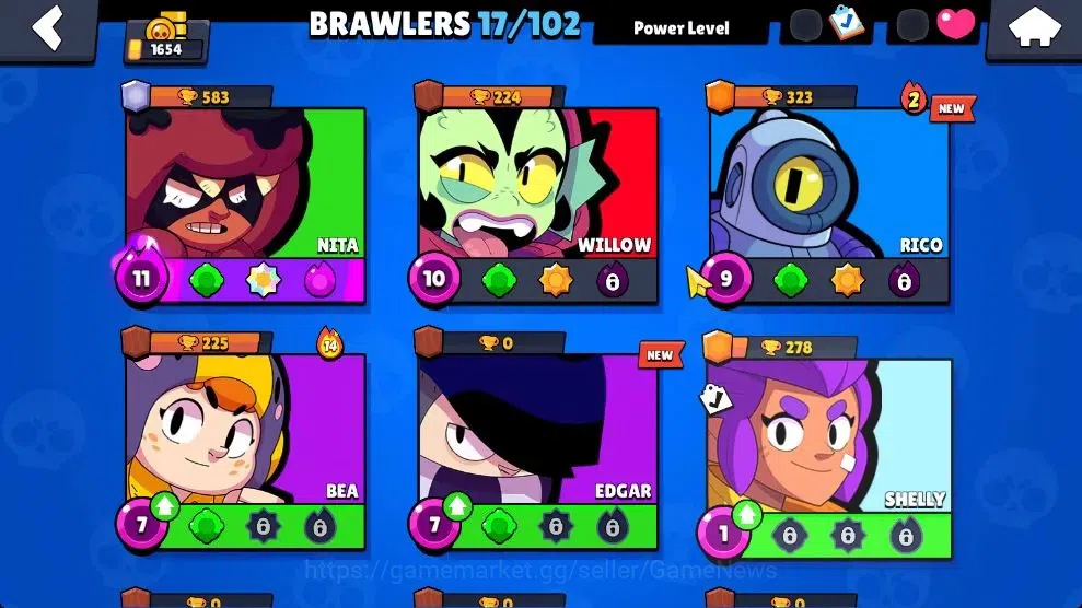 Brawl Stars Accounts 1654 Trophy|17 Brawlers 1 Max Lvl [Nita] Myth Will image 5