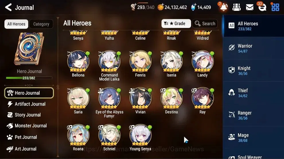 Epic Seven Accounts GLOBAL UnVerif|24 ML(LOT Scale,BoRunka,Salome,Hars image 12