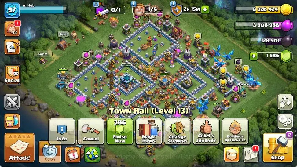 Clash of Clans Accounts Global |TH 13-BH 6|LVL 97|BK 54,AQ 59,MP 35,GW 27, image 2