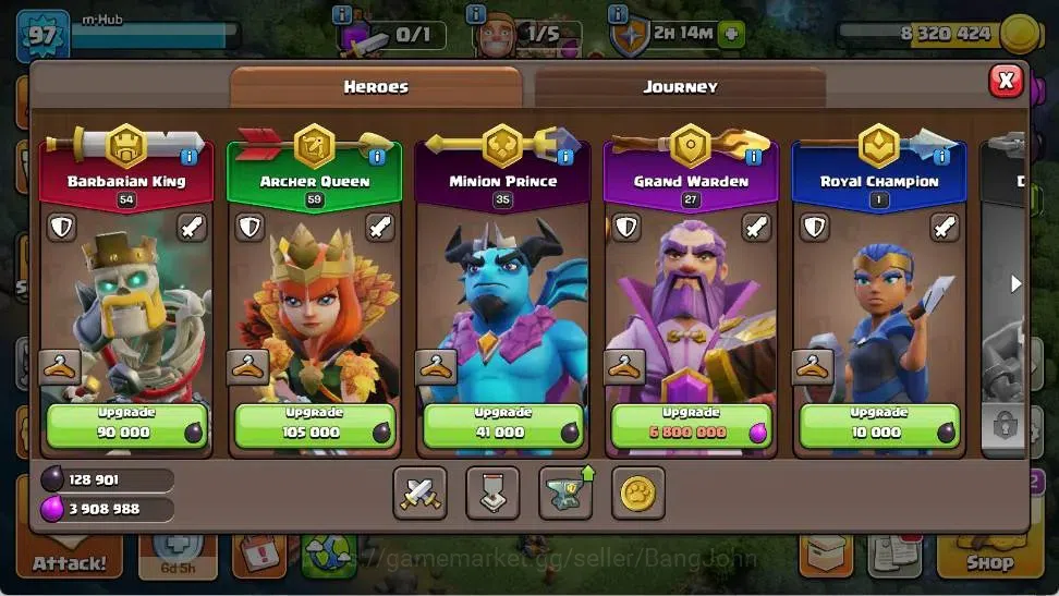 Clash of Clans Accounts Global |TH 13-BH 6|LVL 97|BK 54,AQ 59,MP 35,GW 27, image 7