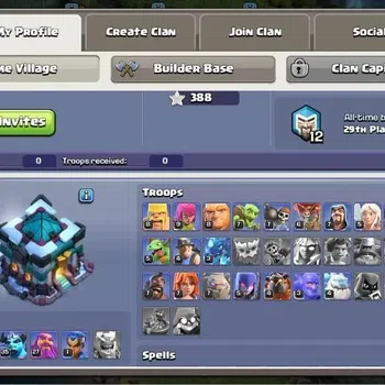 Clash of Clans Accounts High-End Global |TH 13-BH 6|LVL 97|BK 54,AQ 59,MP 35,GW 27,RC 1,|BM 1|Skins 2 Legendary BK+1 Gold