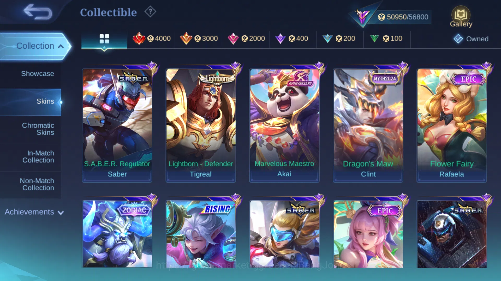Mobile Legends: Bang Bang Accounts Collector hero 131 | skin 224 | m6 claude, kof karina, zodiac minotaur, meow lesley, myth 5