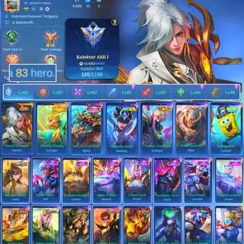 Mobile Legends: Bang Bang Accounts Others HERO 83 SKIN 165 | EMBLEM GOOD| VESSEL OF DECEINT AAMON | PRIMER GRENGER| LUCKBOX