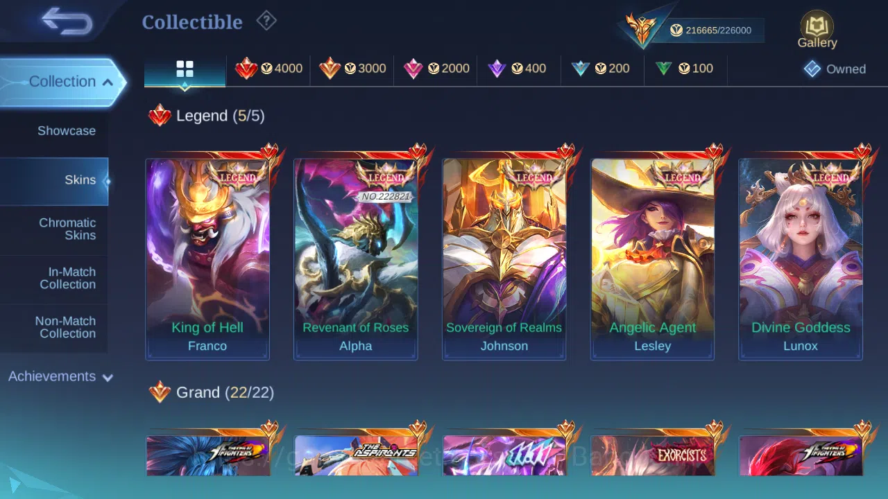 Mobile Legends: Bang Bang Accounts Hero 131 | Skin 502 | Legend (Franco , Alpha , Jho image 5