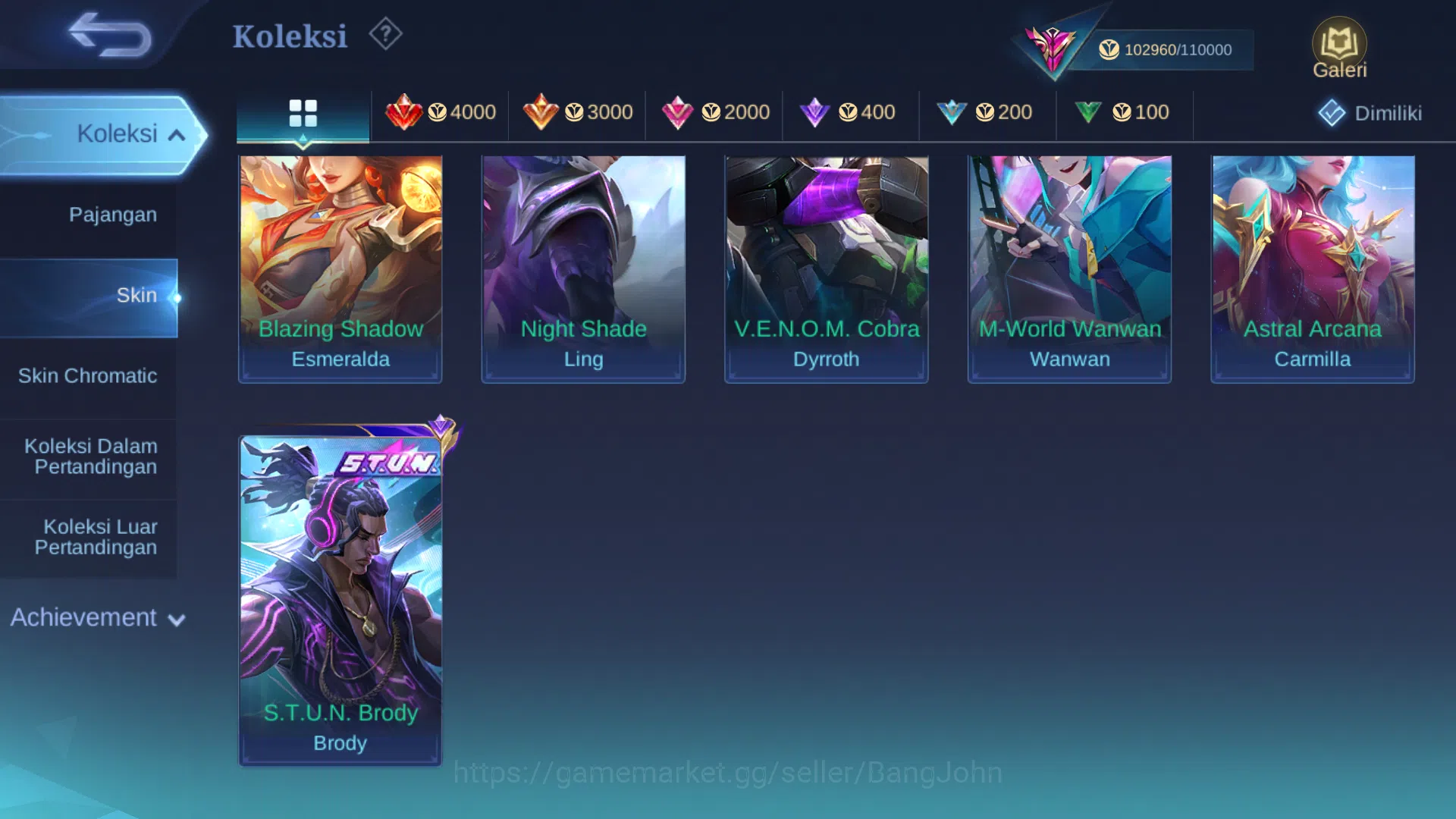 Mobile Legends: Bang Bang Accounts Others Hero 128 | Skin 342 | Legend Gusion | KOF Dyrroth, Guinevere, Karina | Collector 11