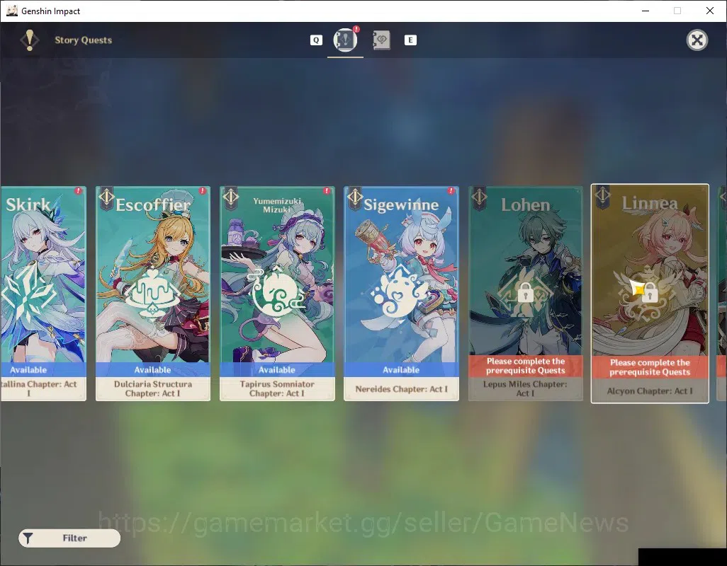 Genshin Impact Accounts Mid Game ASIA|AR 57|Hu Tao Pream Team 6 Limited 4(*5Weapon)|(Hu Tao 20