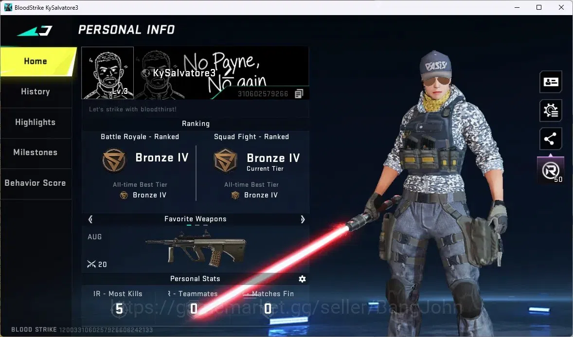 Blood Strike Accounts ASIA |1 Ultra Lightblade - Dark Force |2 Legendary image 1