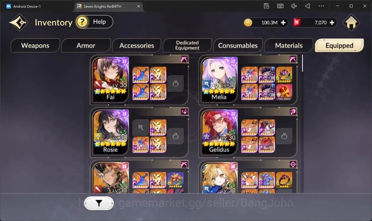 Seven Knights Re:Birth Accounts Global|Full EX7(Fai TC1,Melia TC1,Rosie TC1,Juri,G image 13