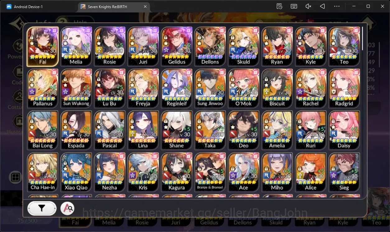 Seven Knights Re:Birth Accounts Global|Full EX7(Fai TC1,Melia TC1,Rosie TC1,Juri,G image 2