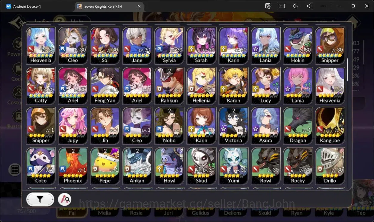 Seven Knights Re:Birth Accounts Global|Full EX7(Fai TC1,Melia TC1,Rosie TC1,Juri,G image 4