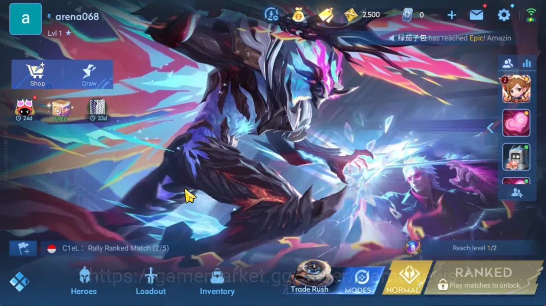 Honor of Kings Accounts Hero 7 |Starter with Legend Skin Selection Chest(D image 3