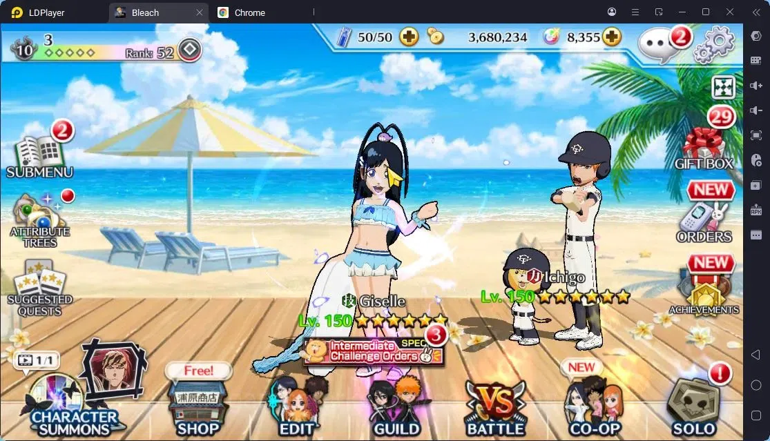 Bleach: Brave Souls Accounts Others Global | 8.3K Orb+FreshStory|Zangetsu Speed,Rangiku Swimsuit 23,Ichigo Kurosaki 1