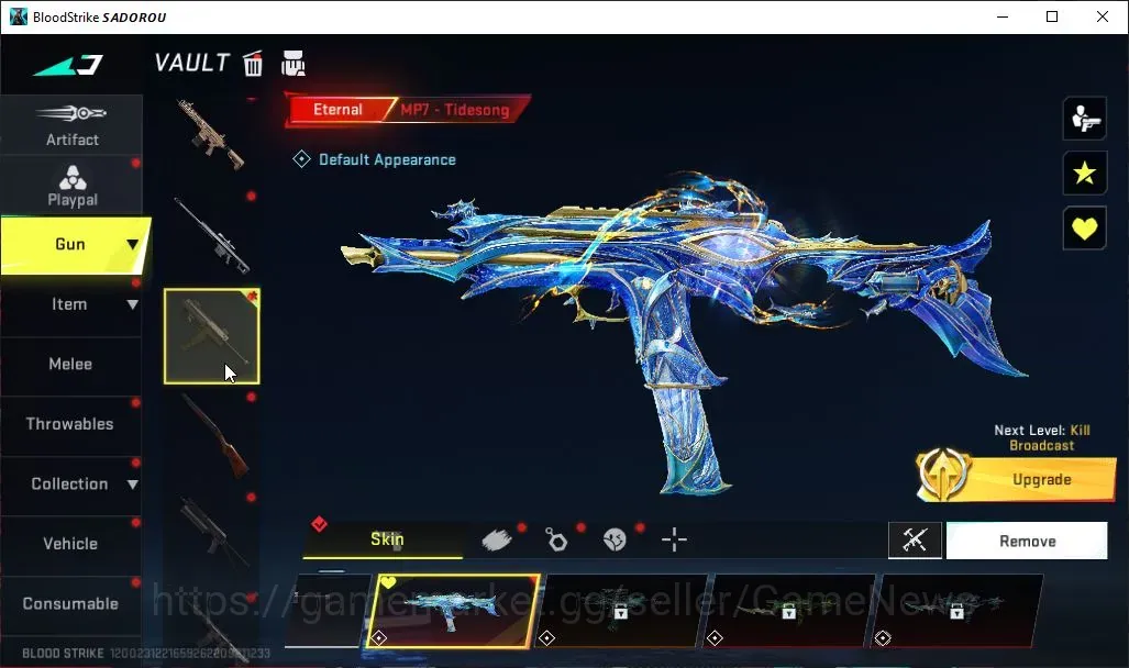 Blood Strike Accounts Collab Skin ASIA|ETERNAL MP7 Tidesong|Collab Hank Iguana,AOT Female Titan|14 Ultra FN2000 Flame,FAL 1