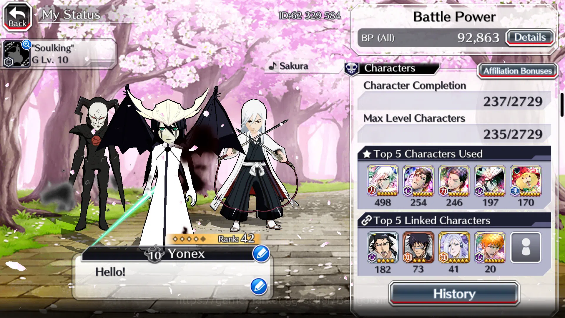 Bleach: Brave Souls Accounts Others GLOBAL]6K Orb+Fresh All Story|Ulquiorra Unleashed 3