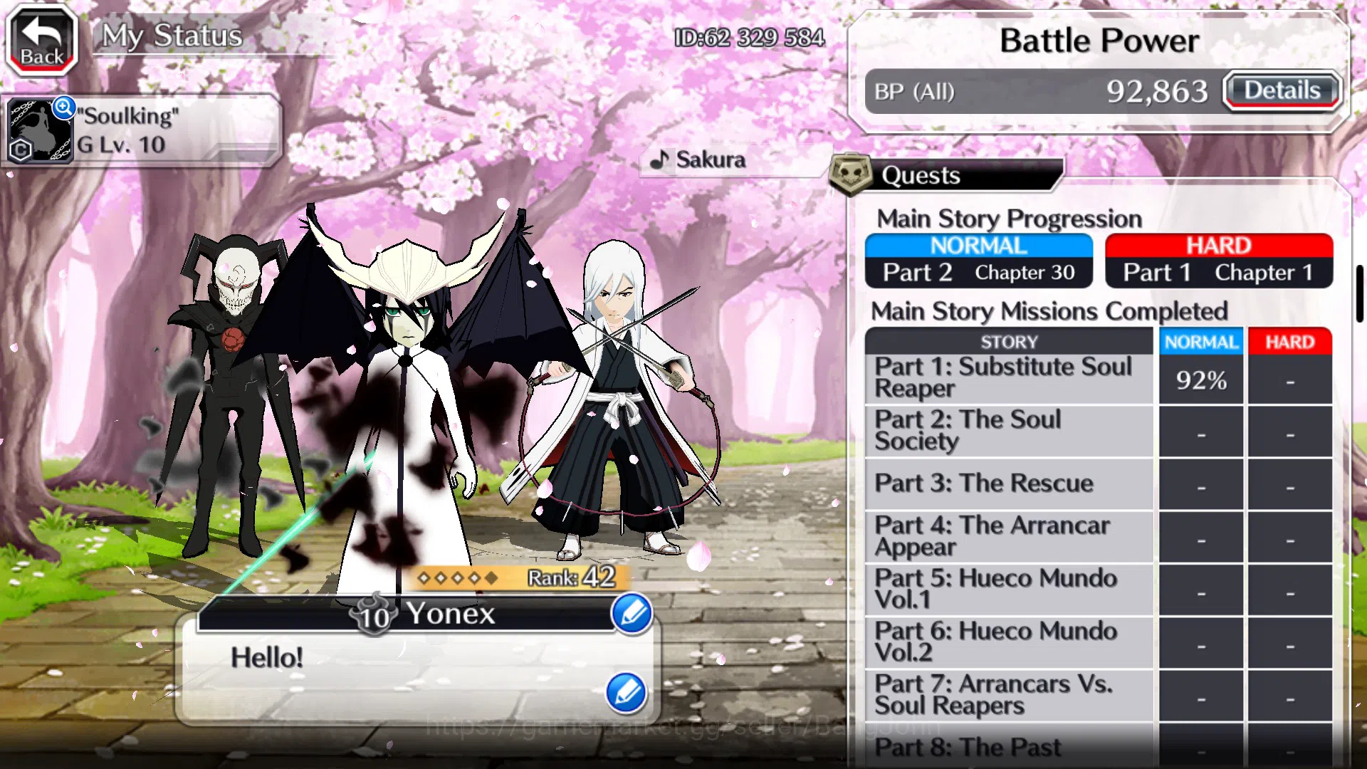 Bleach: Brave Souls Accounts Others GLOBAL]6K Orb+Fresh All Story|Ulquiorra Unleashed 4