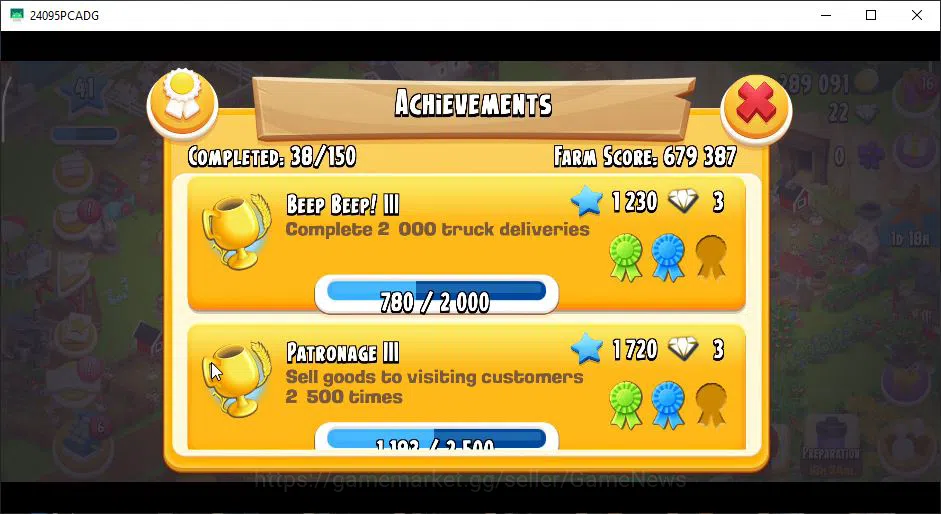 Hay Day Accounts Level 41 | Barn Storage 1050 + Silo Storage 600 | 289k Coins, 22 Diamonds |CN ON|Log Supercell ID|Take 9