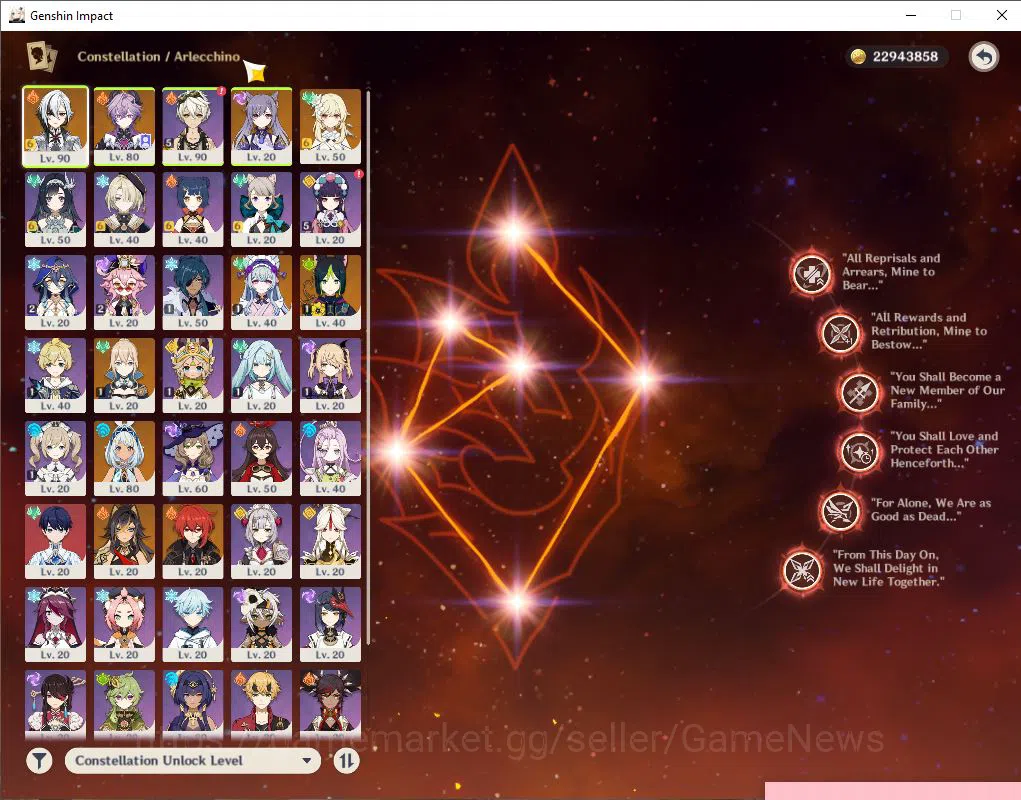 Genshin Impact Accounts ASIA|AR 55|3 Limited +4(*5Weapon)| (Arlecchino+C6  image 4