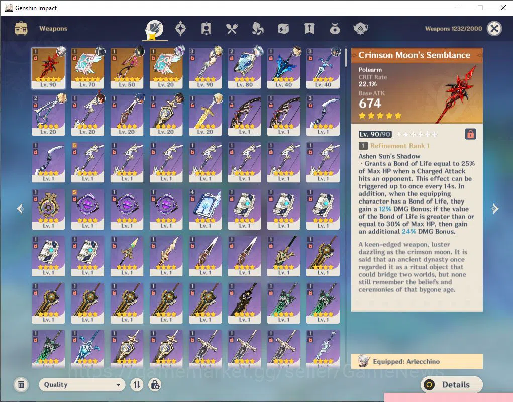 Genshin Impact Accounts ASIA|AR 55|3 Limited +4(*5Weapon)| (Arlecchino+C6  image 5