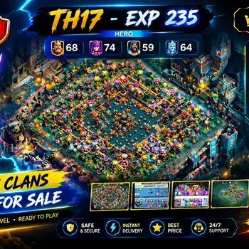 Clash of Clans Accounts High-End TH17 Premium Account RJT9 XP235 Heroes 68 74 59 64 39 2 Strong Equipment Full Access Fresh
