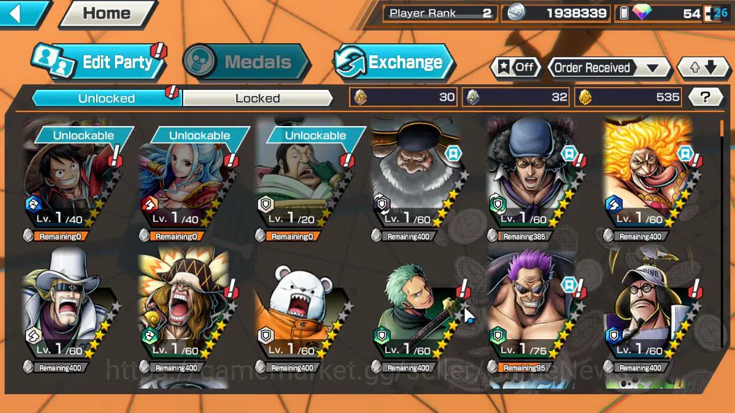 One Piece Bounty Rush Accounts Global|7 EX |FilmZ Zephir,5Elders Saturn,Gear5 Luf image 7