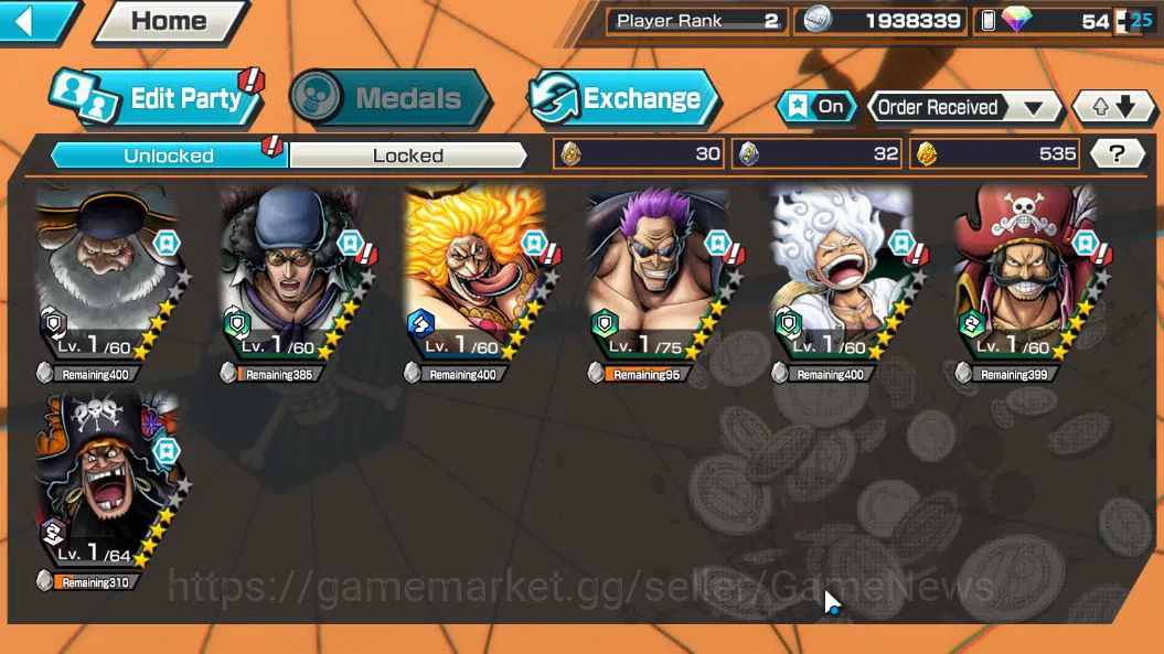 One Piece Bounty Rush Accounts Global|7 EX |FilmZ Zephir,5Elders Saturn,Gear5 Luf image 8