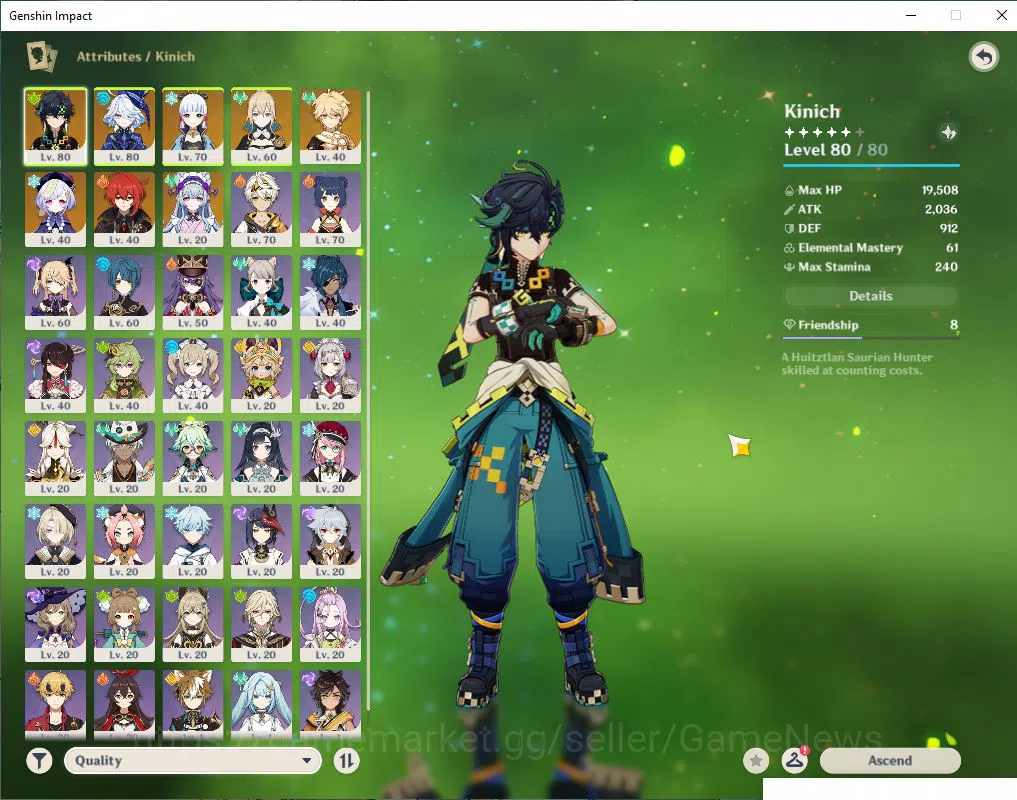 Genshin Impact Accounts Mid Game EU -Server | AR 49|3 Limited + 1(*5Weapon)| Kinich,Furina,Kamisato Ayaka |MC Male|Take 4