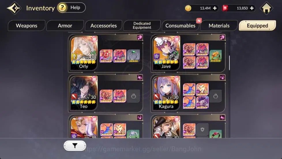 Seven Knights Re:Birth Accounts Global | 1 EX7 Melia | 10 TC6 Skuld, Ryan, Kyle, L image 12