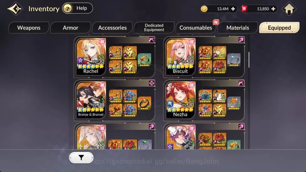 Seven Knights Re:Birth Accounts Global | 1 EX7 Melia | 10 TC6 Skuld, Ryan, Kyle, L image 13