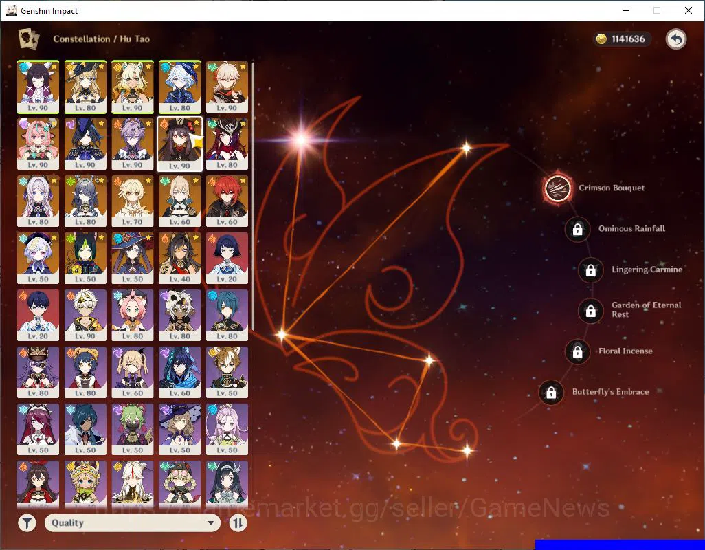 Genshin Impact Accounts Mid Game ASIA|AR 57|12 Limited +7(5*Weapon)|[KazuhaC2,HutaoC1,Varesa,]+Sign|3Skin|MC Female|Take 4
