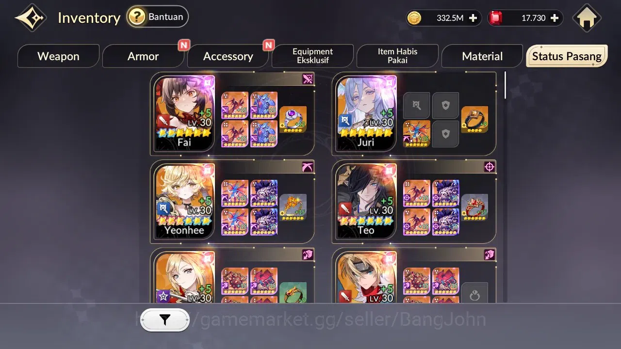 Seven Knights Re:Birth Accounts Global | 2 EX7 Fai,Juri |39TC6 Teo,Kyle,Yeonhee,Ra image 11