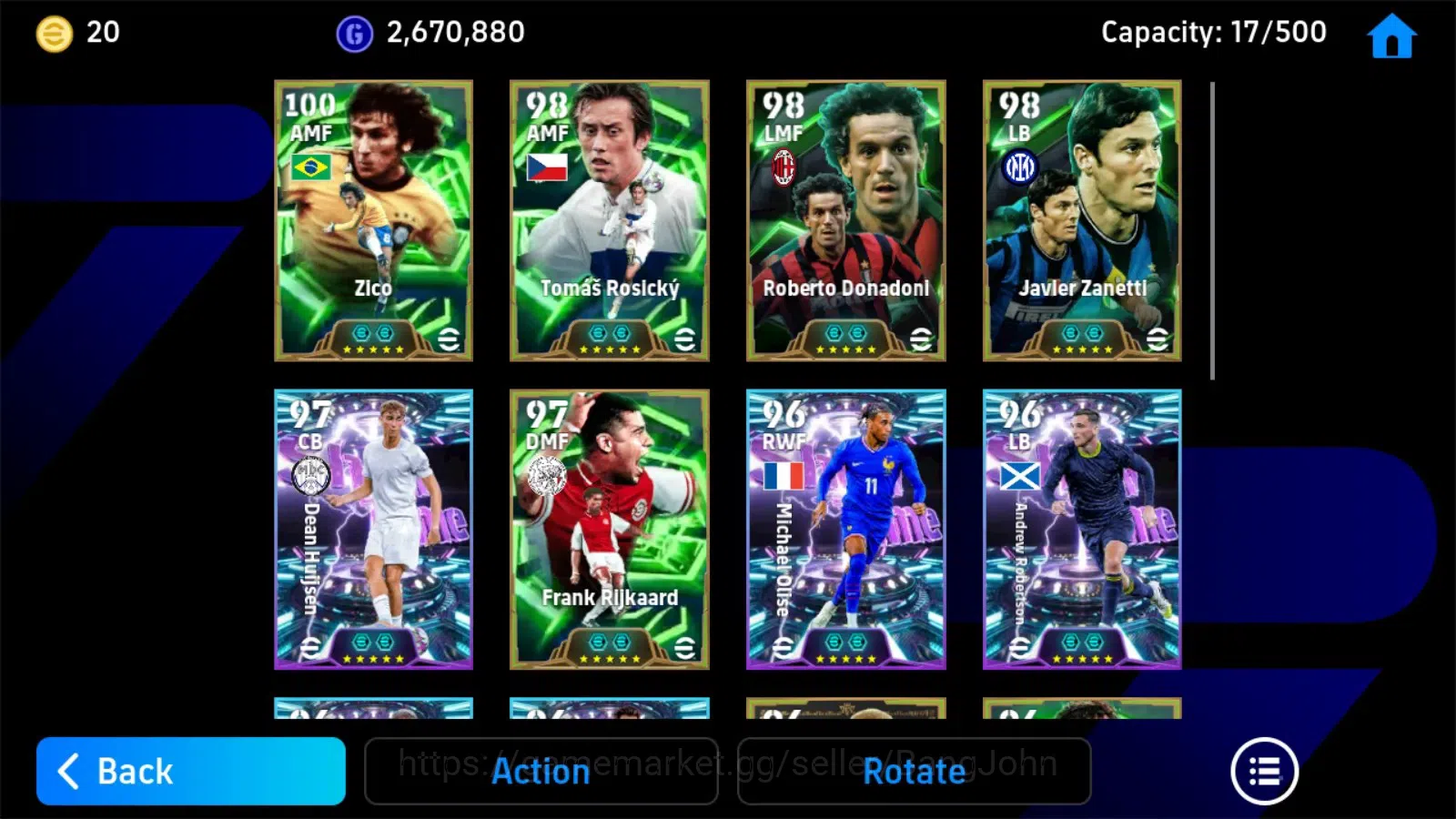 eFootball Accounts Android|PW 3176|Epic Zico, Kakitani,Zanetti, Raúl, image 3