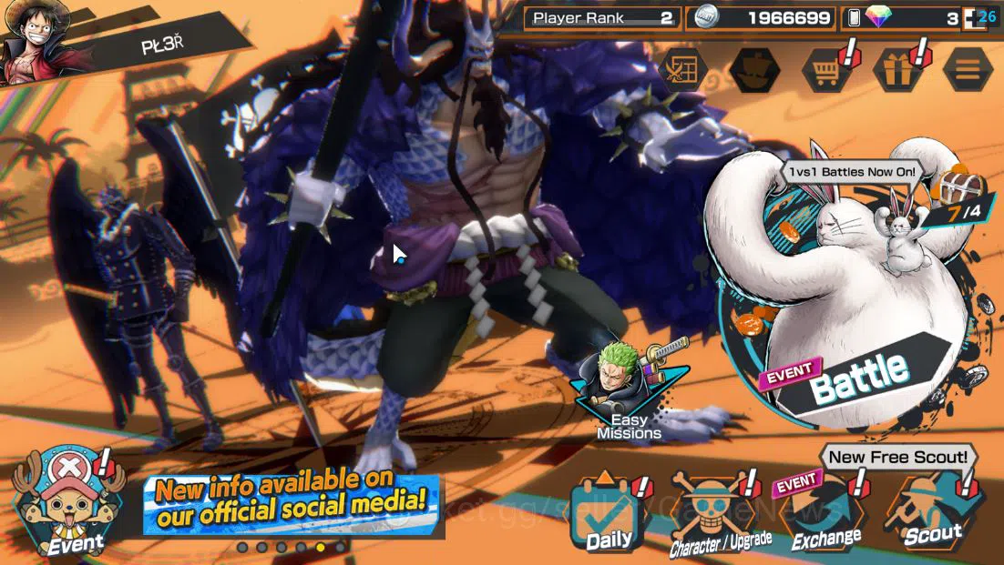 One Piece Bounty Rush Starter Global|4 EX|Film RED Shanks,BP Kuzan,BMO Kaido,T5E image 1